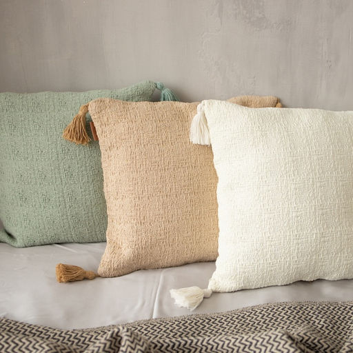 Наволочка декоративная с кисточками SL Home TASSEL, 4545 см, коричневая