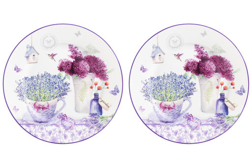 Набор тарелок для десертов 2 пр. 19*19*2 см "Лаванда" NEW BONE CHINA