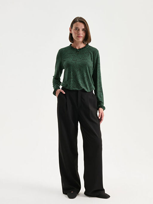 Bisiklet Yaka Desenli Bluz