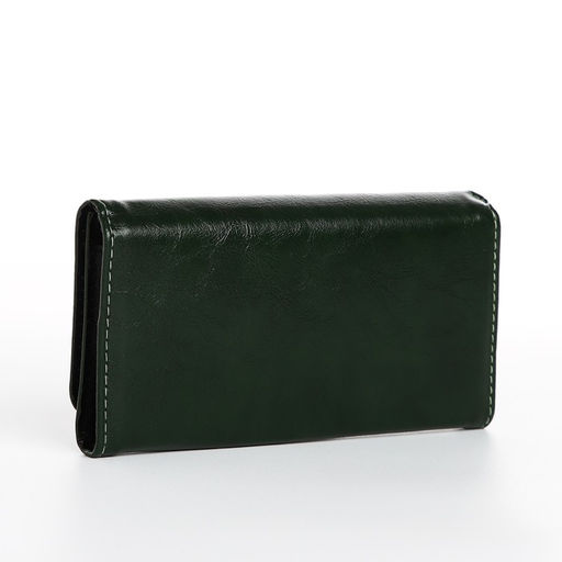 Кошелёк на кнопке, цвет тёмно-зелёный - Simaland фото 2