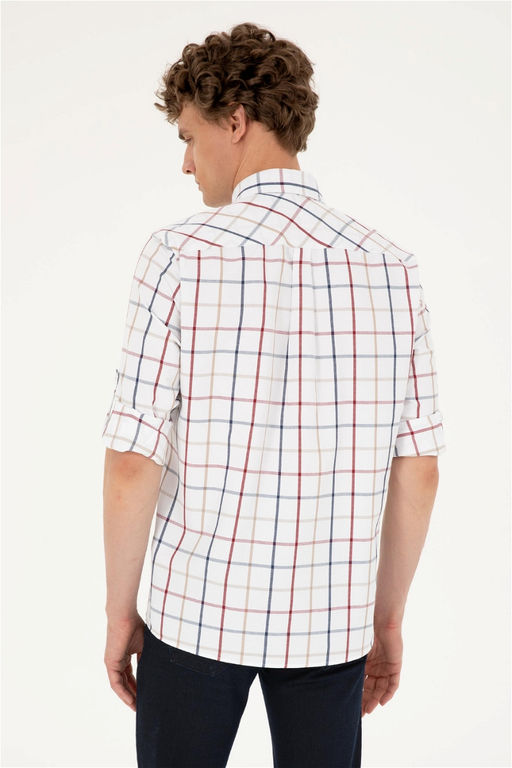 U. S. Polo Assn / Мужская белая рубашка с длинным рукавом - U.s. polo assn фото 5