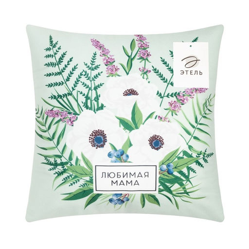 Подушка Этель Любимая мама 40х40 см, велюр, 100% п/э  фото 5