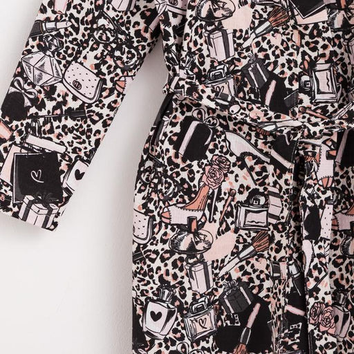 Халат женский удлинённый Этель «Леопард», размер 50-52, вафля 200 г/м², хлопок