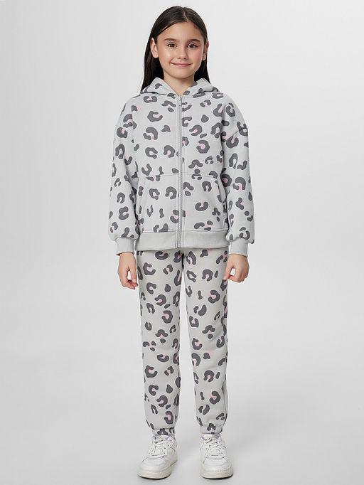Брюки для девочек серые с леопардовым принтом - Mark formelle фото 4