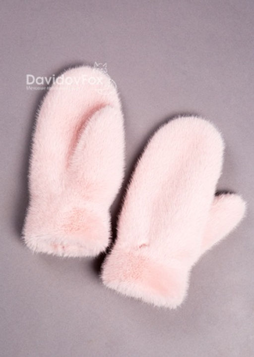 Варежки экомех розовый жемчуг