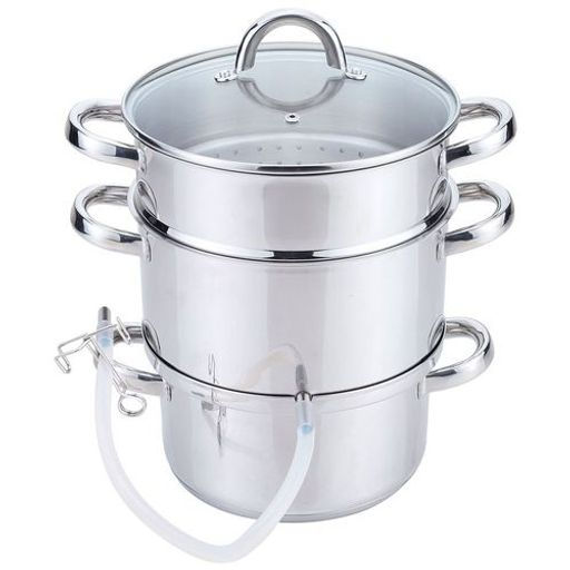 Соковарка из нерж MAL-JUICER-1, объем - 6 л, 3 чаши, стекл кр. с пароотвод., зерк полир 985879