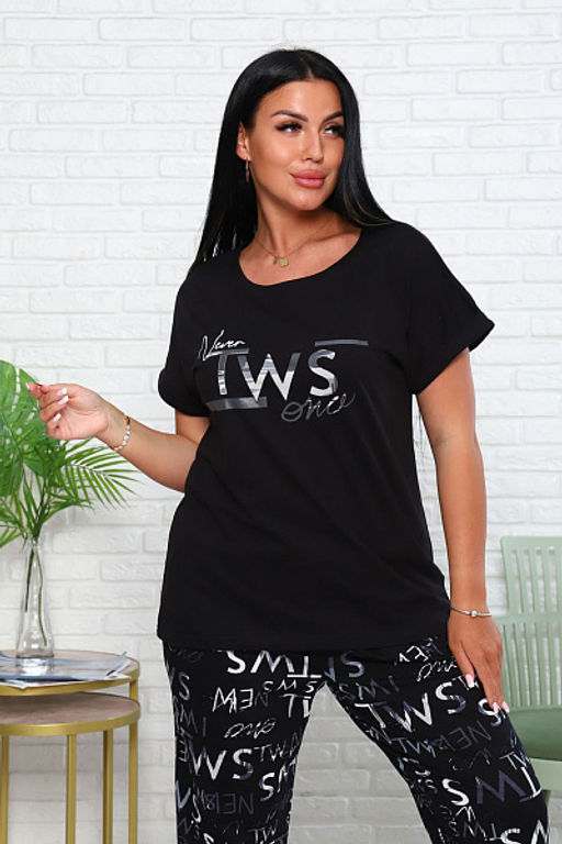 Костюм с брюками чинос, принт, черный (911-1) - Плиона фото 10