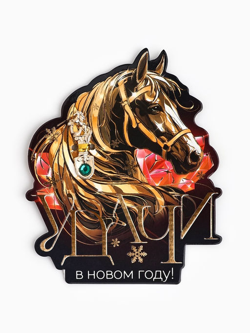 Цена за 2 шт. Ложка загребушка c камнем новогодняя «Удачи в новом году»