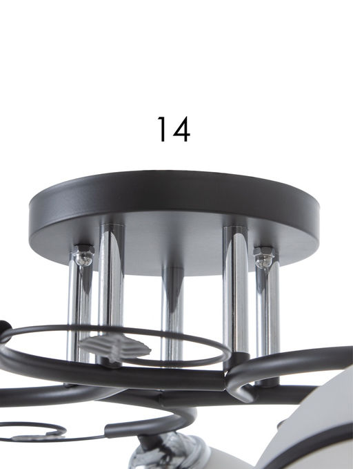 Люстра 20137/5, 5хE27, 60Вт, чёрный/белый