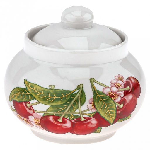 Сервиз чайный фарфоровый "Вишня" 14 предметов на 6 персон, форма "Дачный" (Россия)