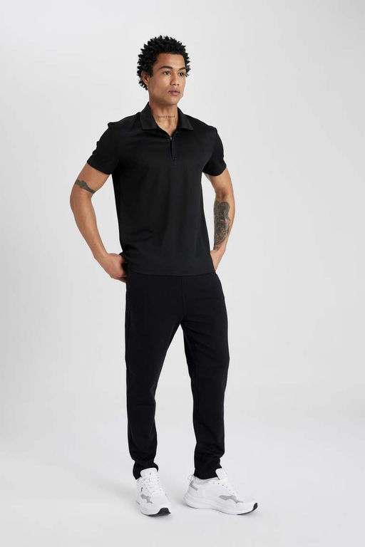 DeFactoFit Спортивная футболка с короткими рукавами и воротником-поло Slim Fit  фото 5