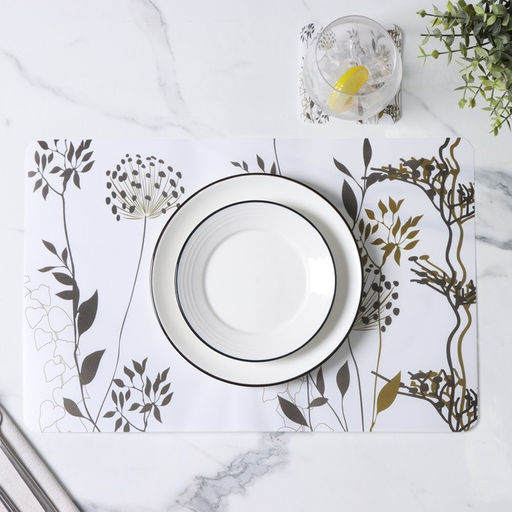 Набор салфеток сервировочных Доляна Укроп, 6+6 шт (2843, 9,59,5 см), цвет белый  фото 5