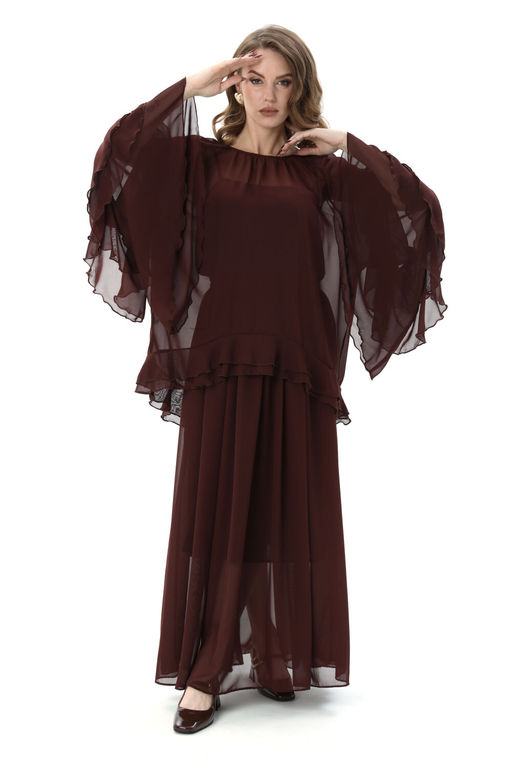 Блуза NIKVA н1000-3 шоколад  фото 4