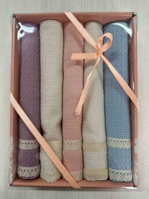 Набор кухонных салфеток EFOR (5шт) (40*60) двойное кружевное MIX