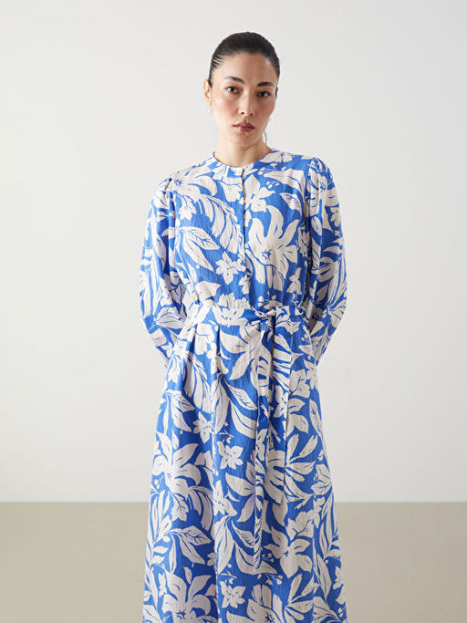 Hakim Yaka Desenli Elbise