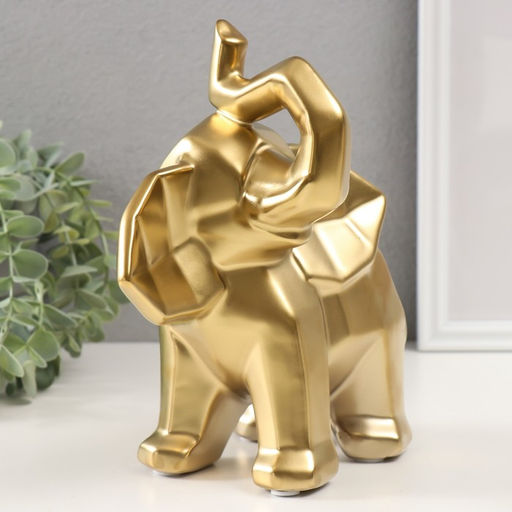 Фигурка керамика «Геометрия. Слоник», золото, 10×20×21.5 см