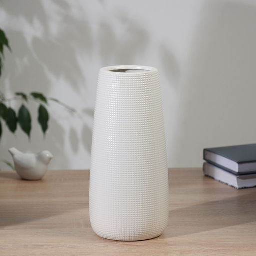 Ваза «Адельмо», 24.5×11 см, керамика, белая