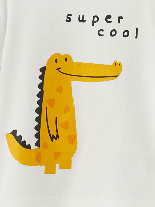 Timsah Bask?l? Erkek ?ocuk Ti??rt ve Pantolon 2li