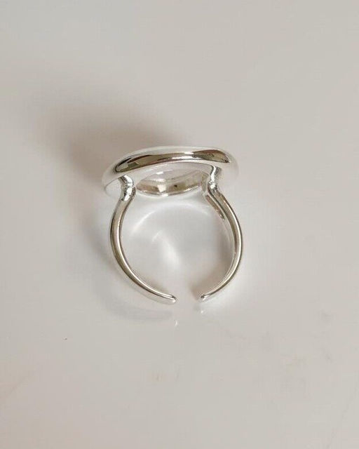 Кольцо с белым серебрением