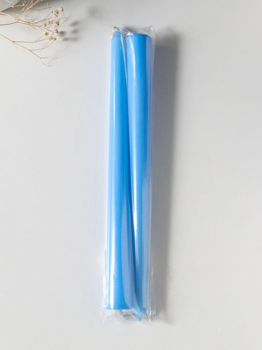 Цена за 2 шт. Свеча античная 25 см (набор 2 шт) 58 гр, 7 ч, цв. пастельно-голубой