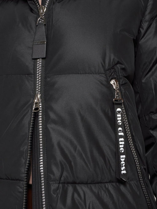 Пальто утепленное с капюшоном зимнее женское черного цвета 13816Ch - Visdeer фото 14