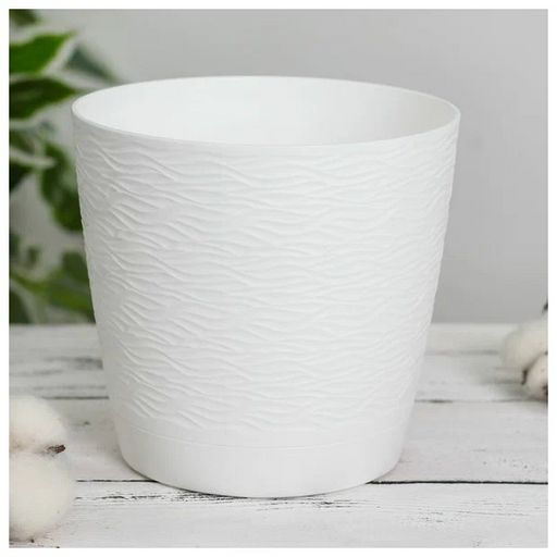 Кашпо Блюз (1,5л) Цв. Белый (Арт. КШ-8681) - Вмс фото 2