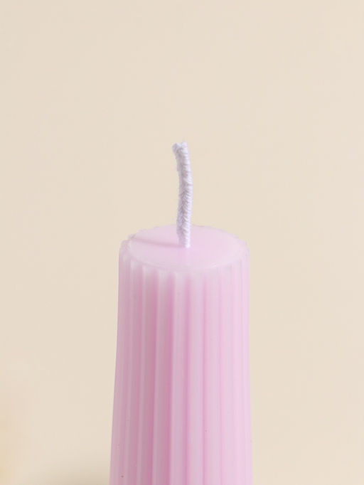 Набор свечей, 3.5×23 см, 2 шт. «Башня», светло-розовый, 4×9.5×25 см