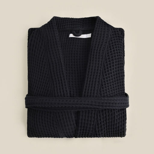 Халат вафельный мужской SL HOME: Boho «Дарк Маре», размер M, хлопок 100%, чёрный