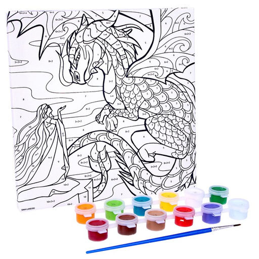 Картина по номерам на холсте с подрамником Полёт дракона, 20 20 см - Школа талантов фото 2