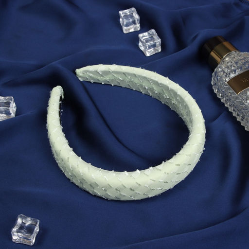 Ободок для волос «Жаннет», стиль, 3 см, зелёный