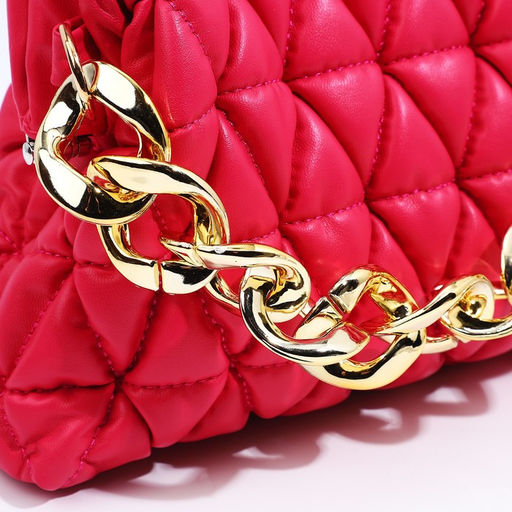 Сумка женская на фермуаре, малиновая