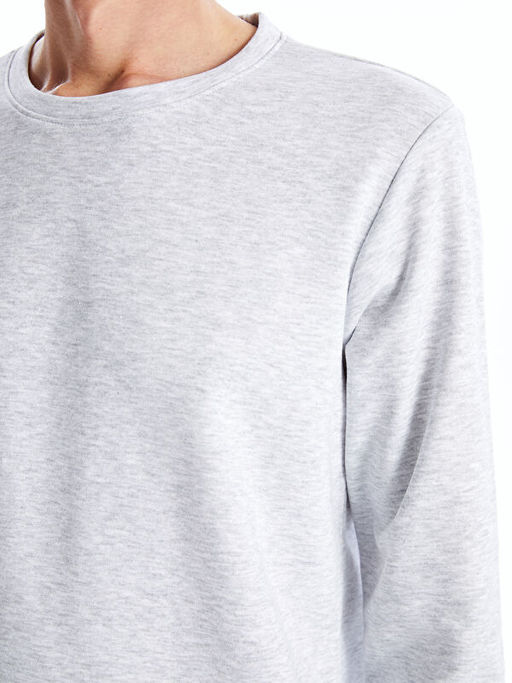 Bisiklet Yaka Uzun Kollu Erkek Sweatshirt