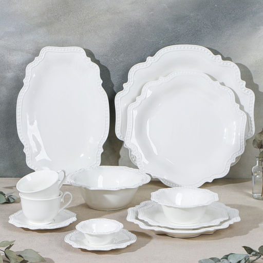 Блюдо Magistro Сюита, d=35.8 см, фарфор, белое