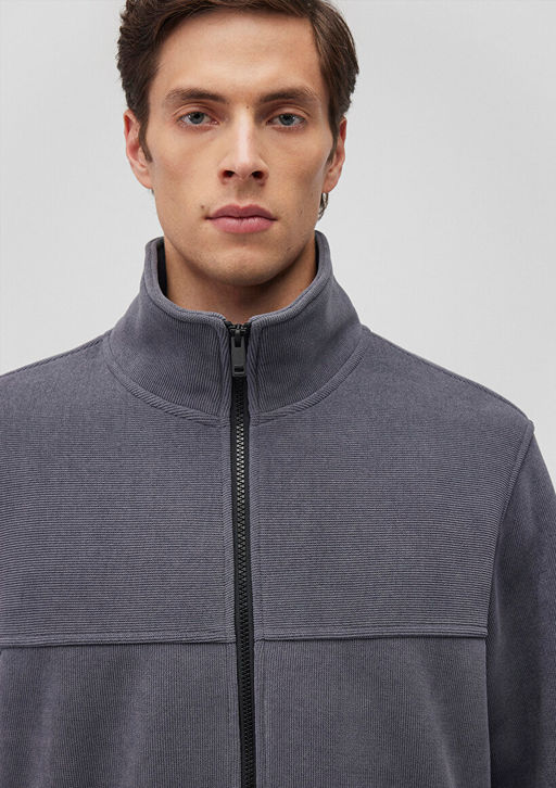 Dik Yaka Lacivert Ceket - Mavi фото 6