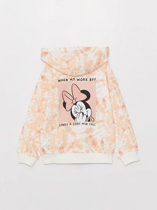 Kap??onlu Minnie Mouse Bask?l? Uzun Kollu K?z ?ocuk Fermuarl? Sweatshirt - Waikiki фото 3