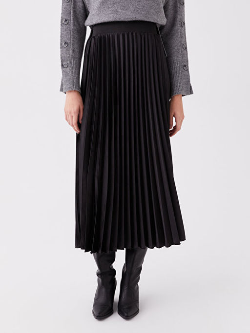 Beli Lastikli Kad?n Pileli Etek