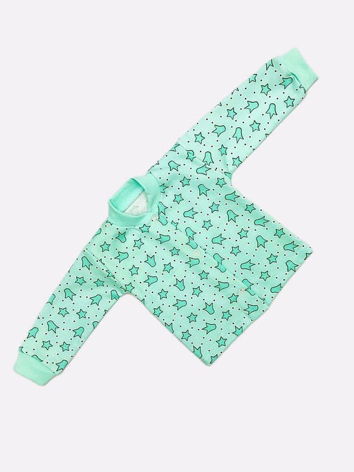 Кофта футер с длинным рукавом, арт.C-KF121-ITn, бол. размеры, корона мятный