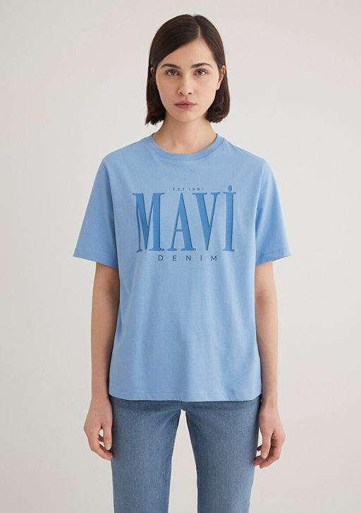 Mavi Logo Bask?l? Mavi Tisort  фото 4