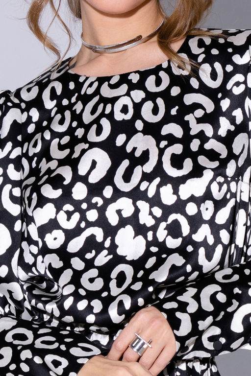 Платье Pirs 4240 Черно-белый лео  фото 2