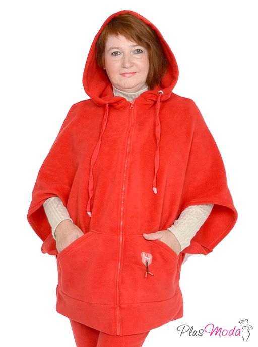 Толстовка-пончо Модель №954 размеры 44-84 - Plusmoda фото 2