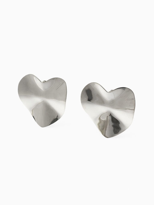 Серьги клипсы для ушей QF «Тренд. Сердечко», цвет серебро