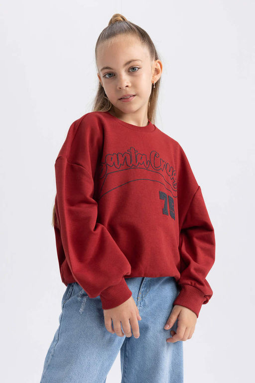 Толстый свитшот оверсайз для девочек - Defacto фото 4