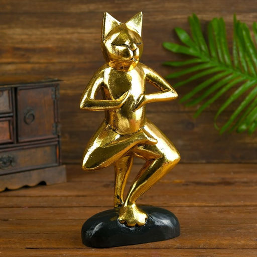 Сувенир «Кот йог», 15×7×35 см, дерево