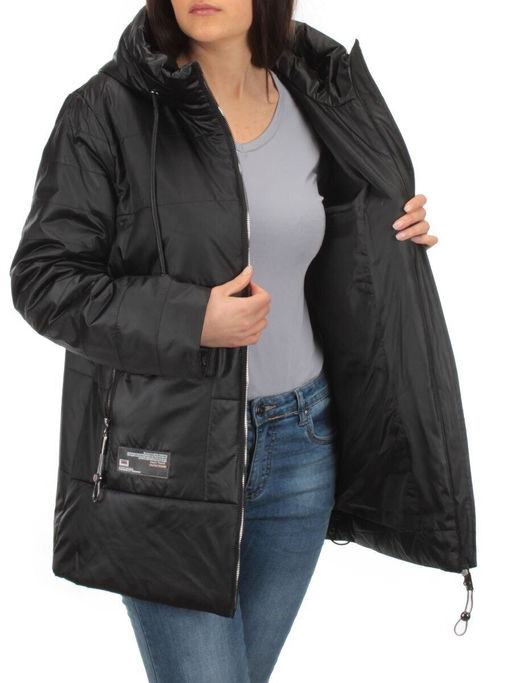 BM-1100 BLACK Куртка демисезонная женская АЛИСА (100 гр. синтепон) - Фабричный китай фото 6