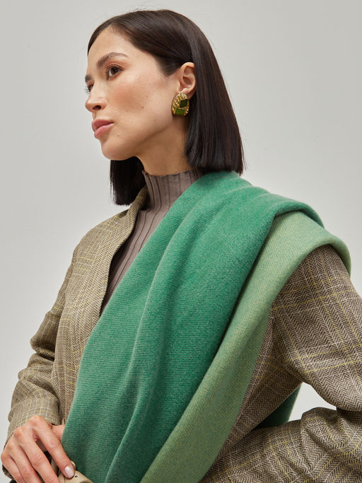 В составе шерсть и кашемир! теплый двусторонний палантин - Tantino фото 4