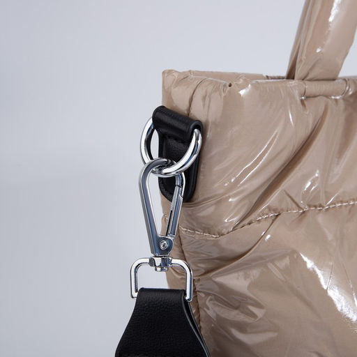 Сумка-тоут на молнии, наружный карман, длинный ремень, цвет бежевый - Simaland фото 5