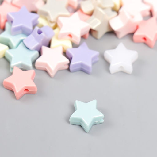 Набор бусин для рукоделия и плетения Арт Узор. Звёздочки. Пастель, 20 г, жемчужные, 0.5?1?1 см