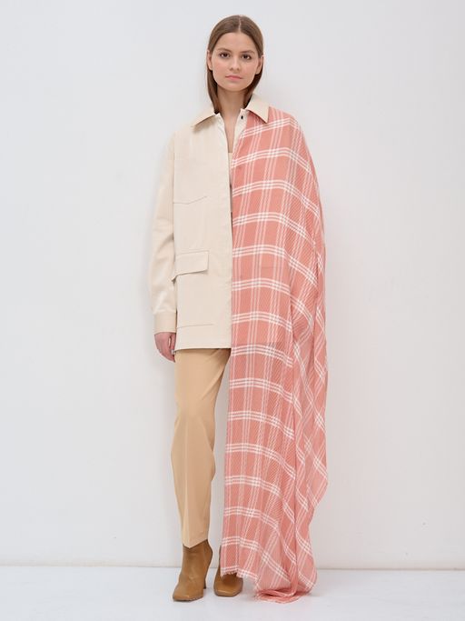 ХЛОПОК ВИСКОЗА Большой красивый двусторонний палантин с необычной выработкой