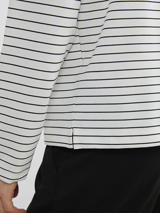 Bisiklet Yaka ?izgili Erkek Sweatshirt