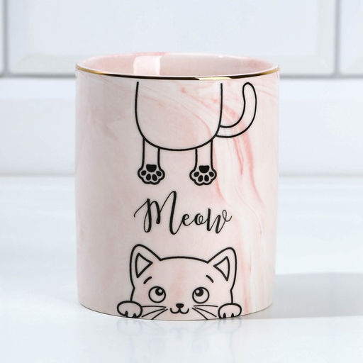 Стакан Meow, розовый, 8 х 9,5 см